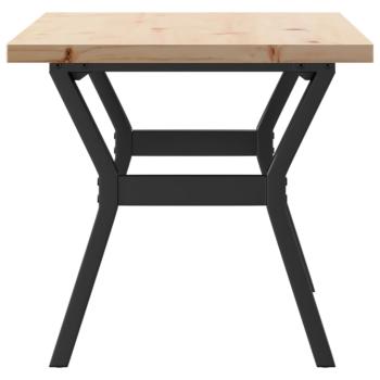 Couchtisch Y-Gestell 100x50x45,5 cm Massivholz Kiefer Gusseisen