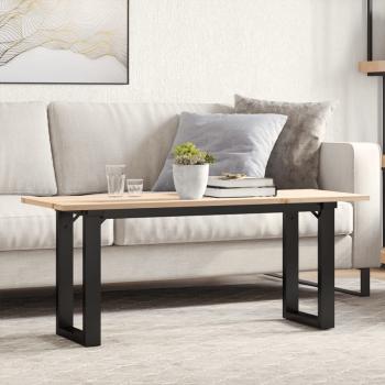 ARDEBO.de - Couchtisch O-Gestell 110x40x45 cm Massivholz Kiefer & Gusseisen