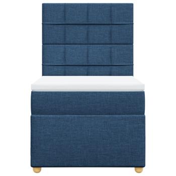 Boxspringbett mit Matratze Blau 90x190 cm Stoff