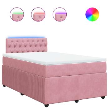 Boxspringbett mit Matratze Rosa 120x200 cm Samt