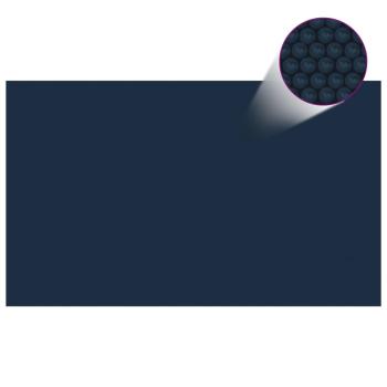 Treibende Pool-Solarplane PE 1000x600 cm Schwarz und Blau