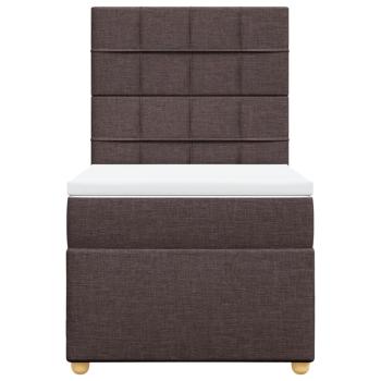 Boxspringbett mit Matratze Dunkelbraun 90x200 cm Stoff