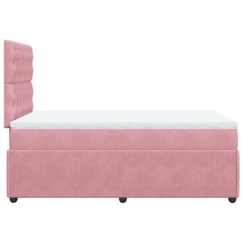 ARDEBO.de - Boxspringbett mit Matratze Rosa 120x200 cm Samt