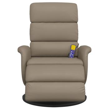 Massagesessel mit Fußteil Cappuccino-Braun Kunstleder