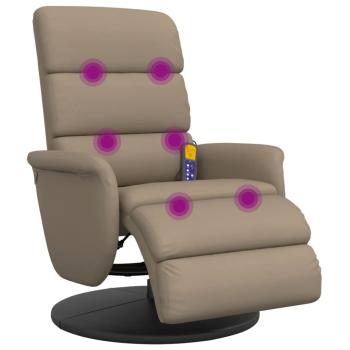 Massagesessel mit Fußteil Cappuccino-Braun Kunstleder