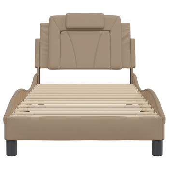 Bettgestell mit Kopfteil Cappuccino-Braun 90x190 cm Kunstleder