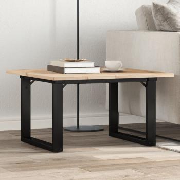 ARDEBO.de - Couchtisch O-Gestell 60x60x40cm Massivholz Kiefer und Gusseisen