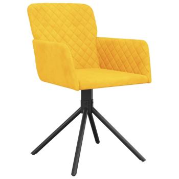 Esszimmerstühle 2 Stk. Drehbar Gelb Samt