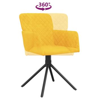 Esszimmerstühle 2 Stk. Drehbar Gelb Samt