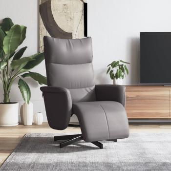ARDEBO.de - Relaxsessel mit Fußteil Grau Kunstleder
