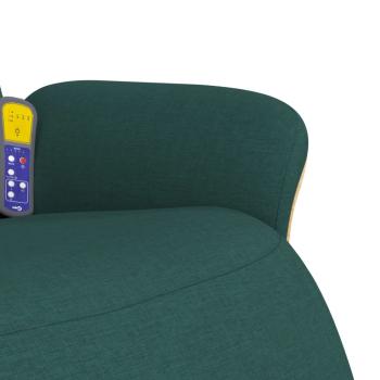 Massagesessel mit Fußteil Dunkelgrün Stoff