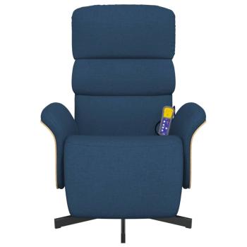 Massagesessel mit Fußteil Blau Stoff