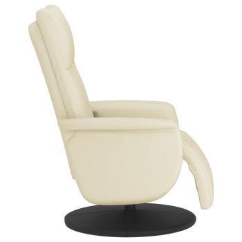 Massagesessel mit Fußteil Creme Kunstleder