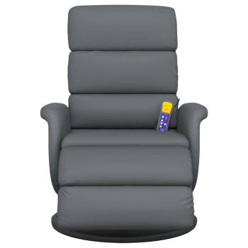 Massagesessel mit Fußteil Grau Kunstleder