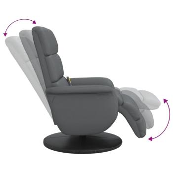 Massagesessel mit Fußteil Grau Kunstleder