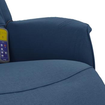 Massagesessel mit Fußteil Blau Stoff
