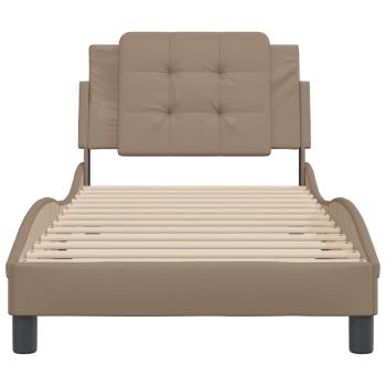 Bettgestell mit Kopfteil Cappuccino-Braun 90x190 cm Kunstleder