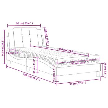 Bett mit Matratze Cappuccino-Braun 90x190 cm Kunstleder