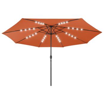 ARDEBO.de - Sonnenschirm mit LED-Beleuchtung 400 cm Terrakotta