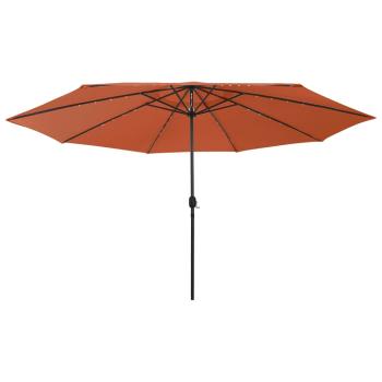 Sonnenschirm mit LED-Beleuchtung 400 cm Terrakotta