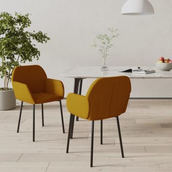 ARDEBO.de - Esszimmerstühle 2 Stk. Braun Samt
