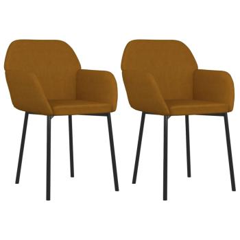 Esszimmerstühle 2 Stk. Braun Samt