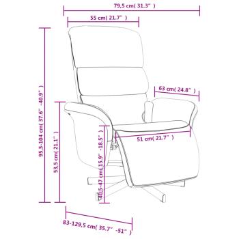 Massagesessel mit Fußteil Braun Stoff