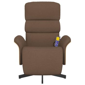 Massagesessel mit Fußteil Braun Stoff