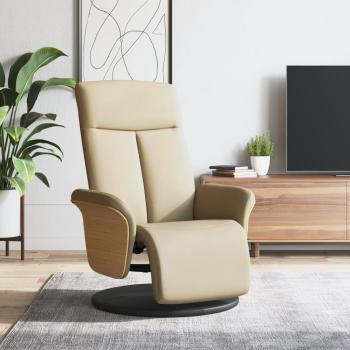 ARDEBO.de - Relaxsessel mit Fußteil Creme Stoff
