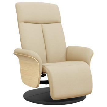 Relaxsessel mit Fußteil Creme Stoff