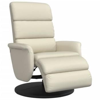 Relaxsessel mit Fußteil Creme Kunstleder