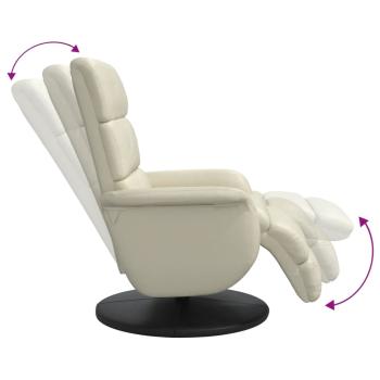 Relaxsessel mit Fußteil Creme Kunstleder