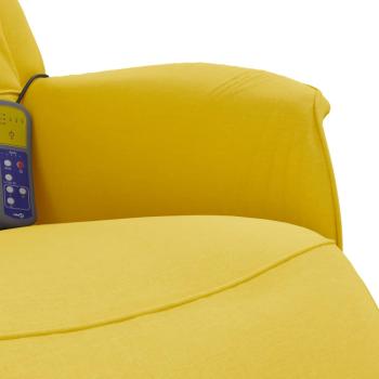 Massagesessel mit Fußteil Hellgelb Stoff