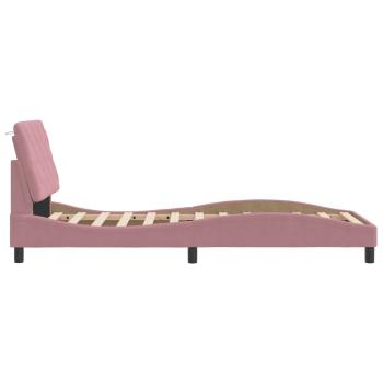 Bettgestell mit LED-Leuchten Rosa 80x200 cm Samt
