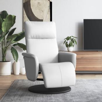 ARDEBO.de - Relaxsessel mit Fußteil Weiß Kunstleder