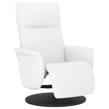 Relaxsessel mit Fußteil Weiß Kunstleder