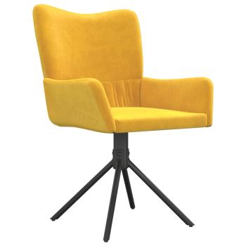 Esszimmerstühle 2 Stk. Drehbar Gelb Samt