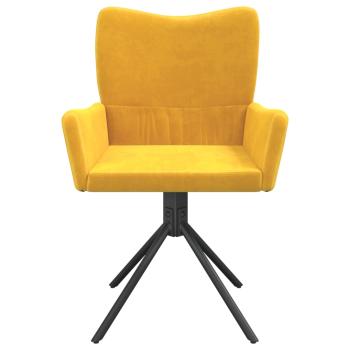 Esszimmerstühle 2 Stk. Drehbar Gelb Samt