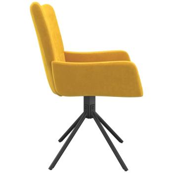 Esszimmerstühle 2 Stk. Drehbar Gelb Samt