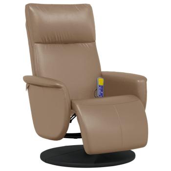 Massagesessel mit Fußteil Cappuccino-Braun Kunstleder