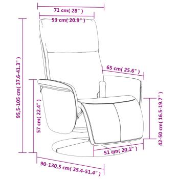 Massagesessel mit Fußteil Cappuccino-Braun Kunstleder