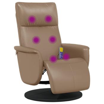 Massagesessel mit Fußteil Cappuccino-Braun Kunstleder