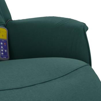 Massagesessel mit Fußteil Dunkelgrün Stoff
