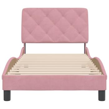 Bettgestell mit Kopfteil Rosa 80x200 cm Samt