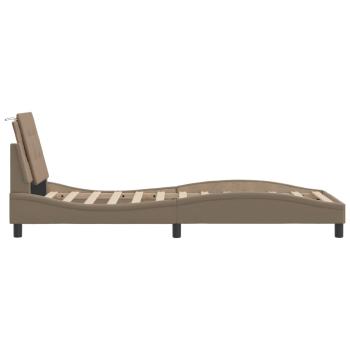 Bettgestell mit LED Cappuccino-Braun 90x190 cm Kunstleder