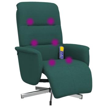 Massagesessel mit Fußteil Dunkelgrün Stoff