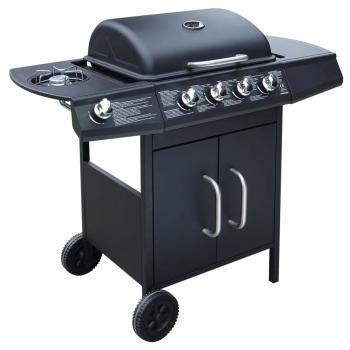 Gasgrill 4+1 Brenner Schwarz