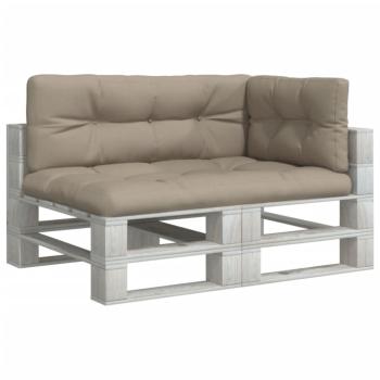 Palettenkissen 3-tlg. Taupe Stoff