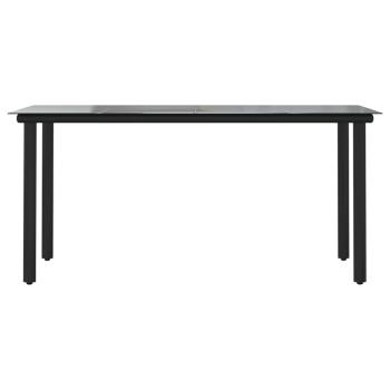 Garten-Esstisch Schwarz 160x80x74 cm Stahl und Hartglas