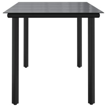 Garten-Esstisch Schwarz 160x80x74 cm Stahl und Hartglas